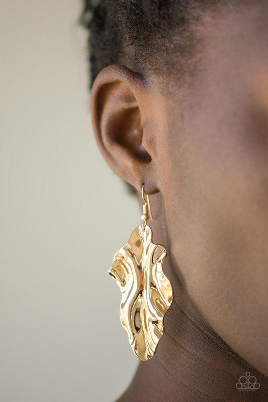 Fall Into Fall Gold Earring - Paparazzi Accessories 