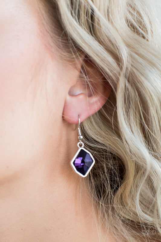 Glow It Up - Purple Earrings - Paparazzi Accessories 