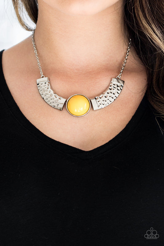 Egyptian Spell - Yellow Necklace - Paparazzi Accessories - Paparazzi Accessories 