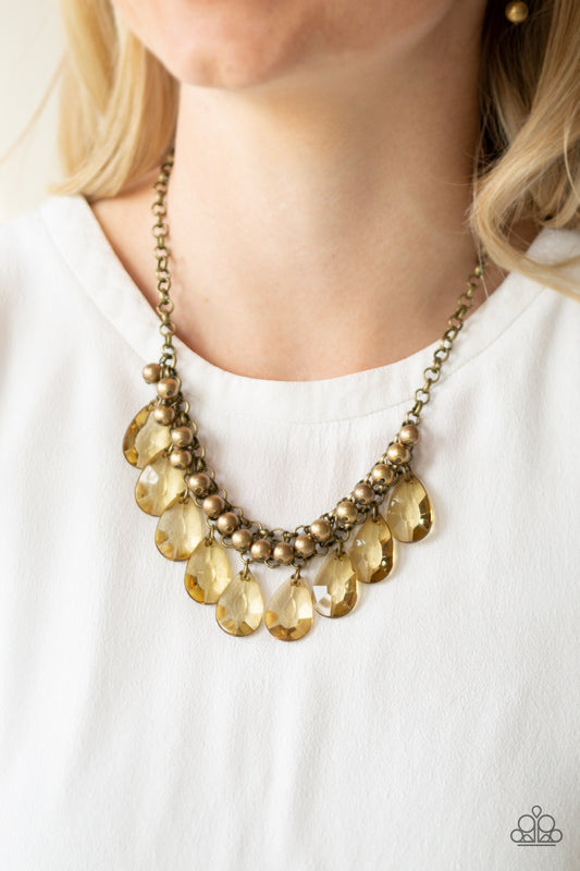 Fashionista Flair - Brass Necklace - Paparazzi Accessories - Paparazzi Accessories 