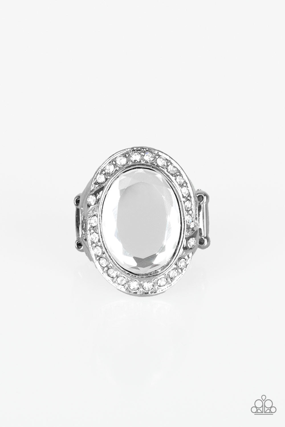 Queen Scene - White Ring - Paparazzi Accessories - Paparazzi Accessories 