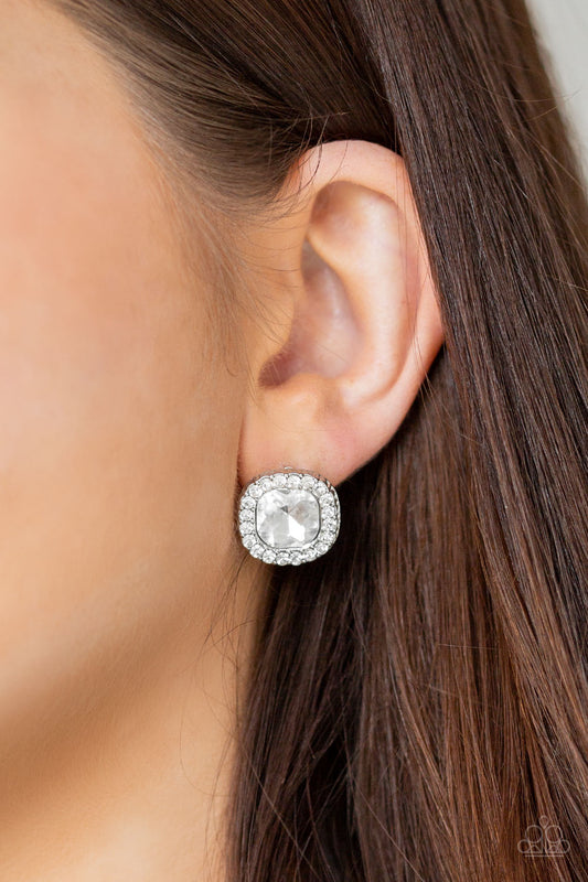 Bling Tastic! - White Earrings - Paparazzi Accessories - Paparazzi Accessories 