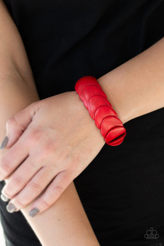 Nomadic Nature - Red Bracelet - Paparazzi Accessories - Paparazzi Accessories 