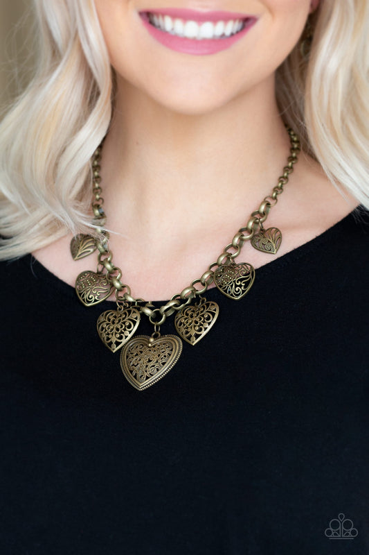 Love Lockets - Brass - Paparazzi Accessories 