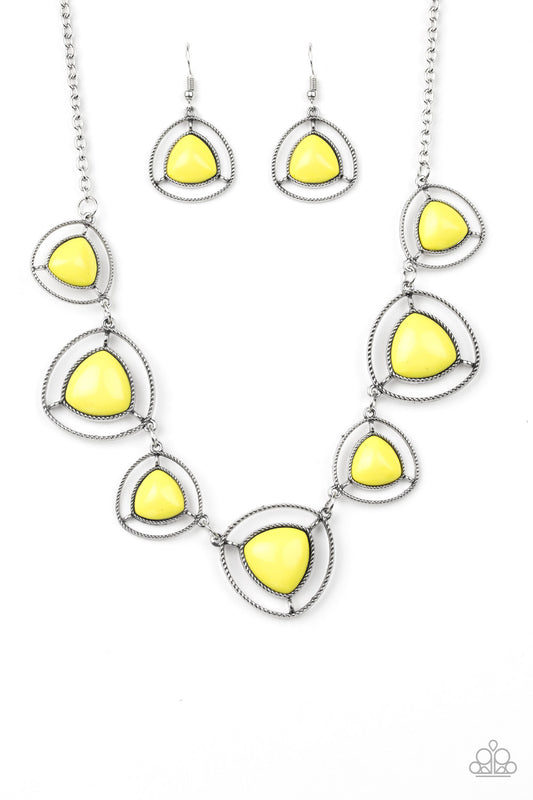 Make A Point - Yellow Necklace - Paparazzi Accessories - Paparazzi Accessories 