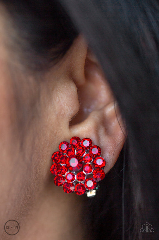 Glammed Out - Red Earrings - Paparazzi Accessories 