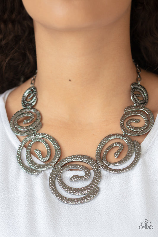 Statement Swirl - Black - Paparazzi Accessories 