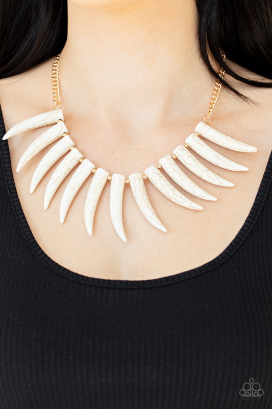 Tusk Tundra - White Necklace - Paparazzi Accessories - Paparazzi Accessories 