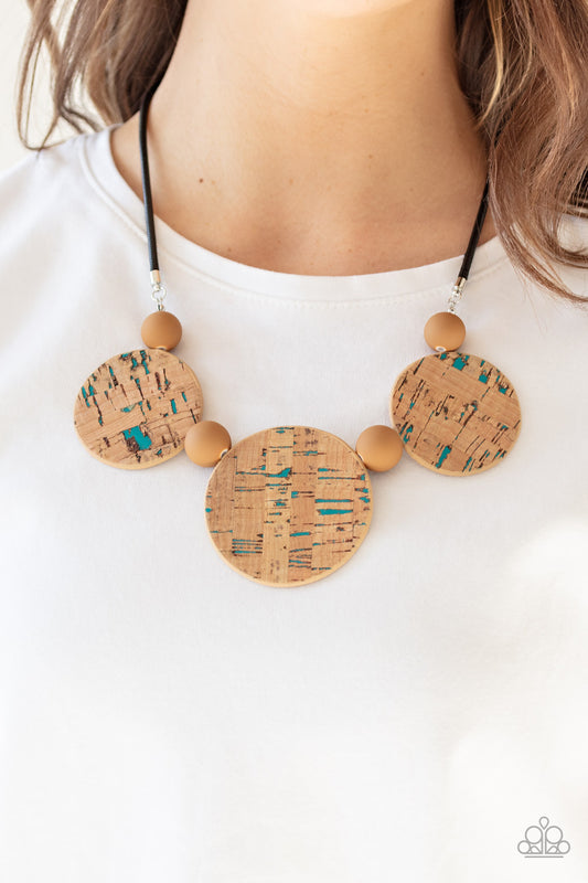 Pop The Cork - Blue Necklace - Paparazzi Accessories - Paparazzi Accessories 