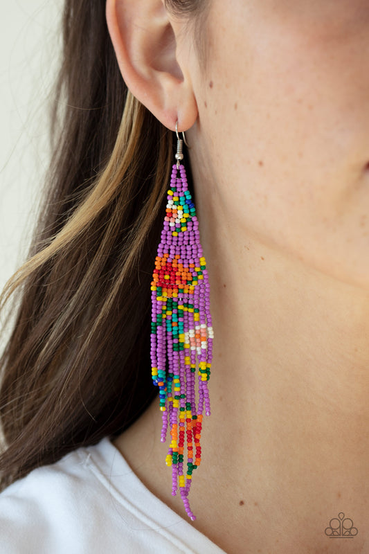 Beaded Gardens - Purple Earrings -Paparazzi Earrings - Paparazzi Accessories 