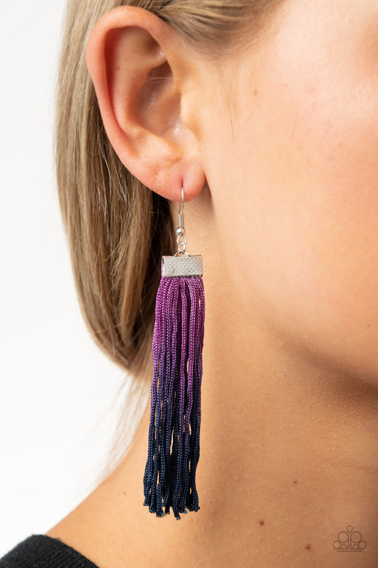 Dual Immersion - Purple Earrings - Paparazzi Earrings - Paparazzi Accessories 