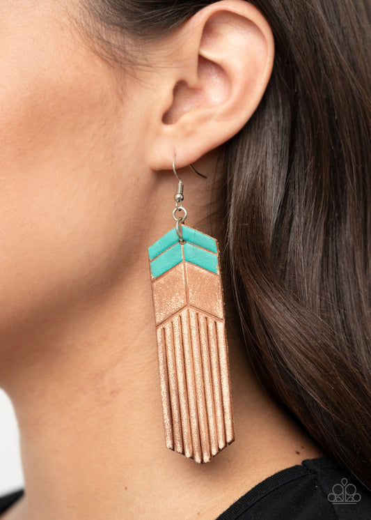 Desert Trails - Blue Earrings - Paparazzi Accessories - Paparazzi Accessories 