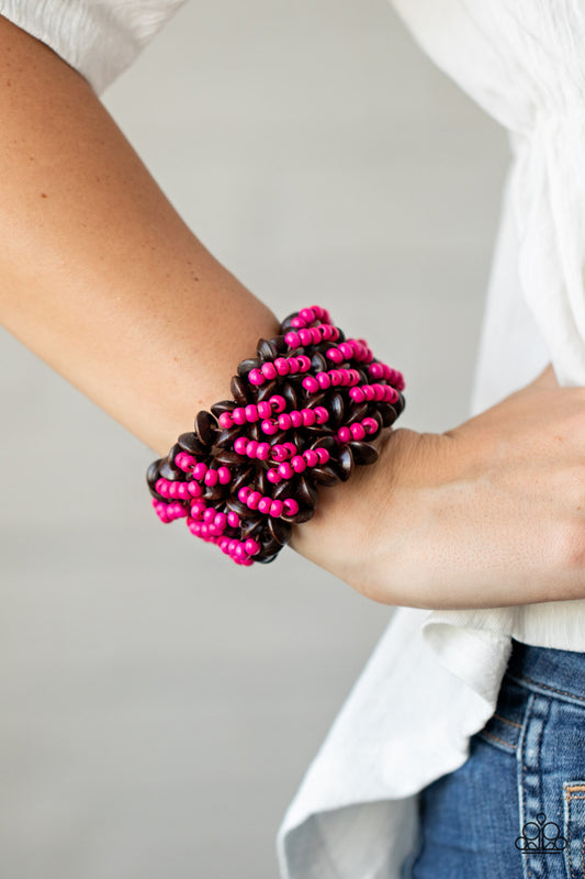 Cozy in Cozumel - Pink Bracelet - Paparazzi Accessories - Paparazzi Accessories 