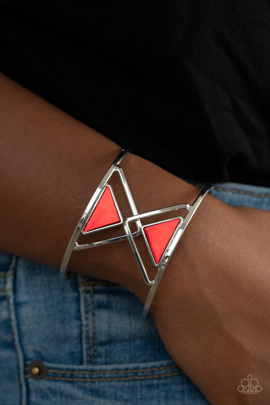 Pyramid Palace - Red Bracelet- Paparazzi Accessories - Paparazzi Accessories 