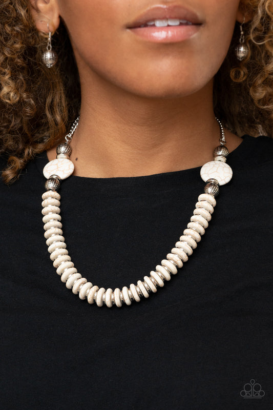 Desert Revival - White Necklace - Paparazzi Accessories - Paparazzi Accessories 