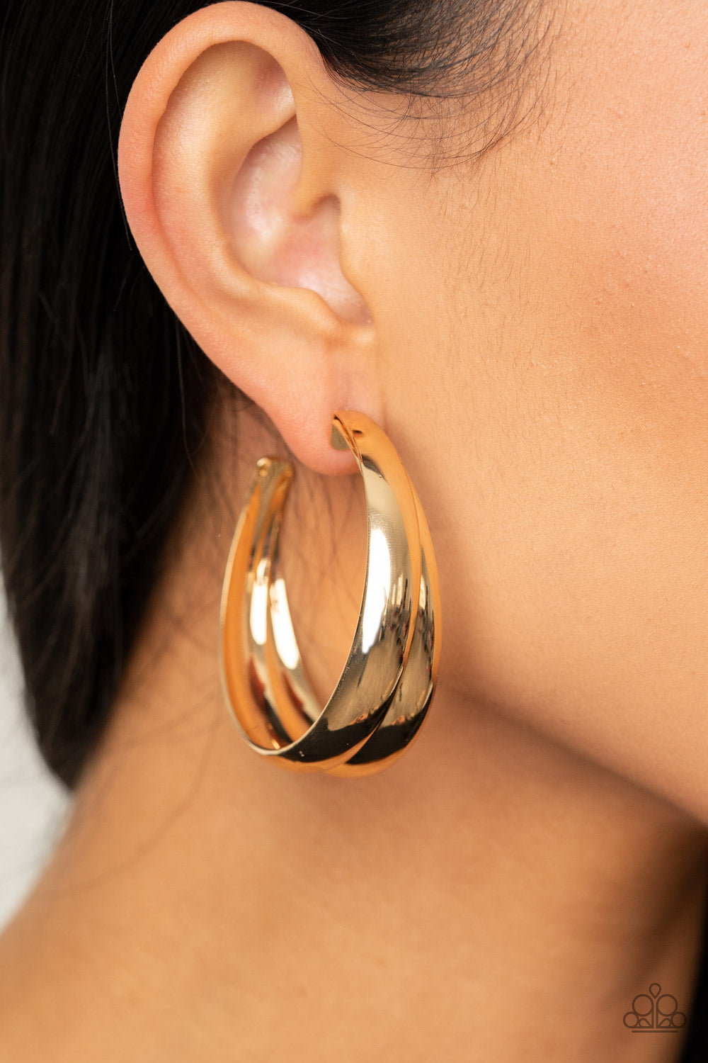 Colossal Curves - Gold Hoop Earrings - Paparazzi Accessories - Paparazzi Accessories 