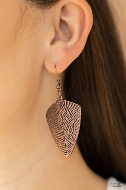 One Of The Flock - Copper Earrings - Paparazzi Accessories - Paparazzi Accessories 