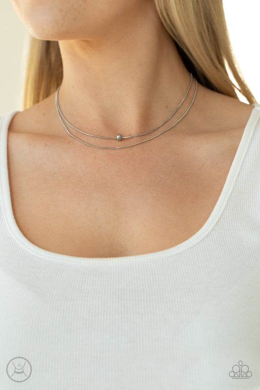 Super Slim - Silver Choker - Paparazzi Accessories - Paparazzi Accessories 