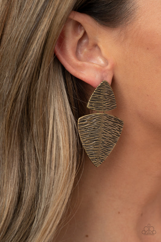 PRIMAL Factors - Brass Earrings - Paparazzi Accessories - Paparazzi Accessories 