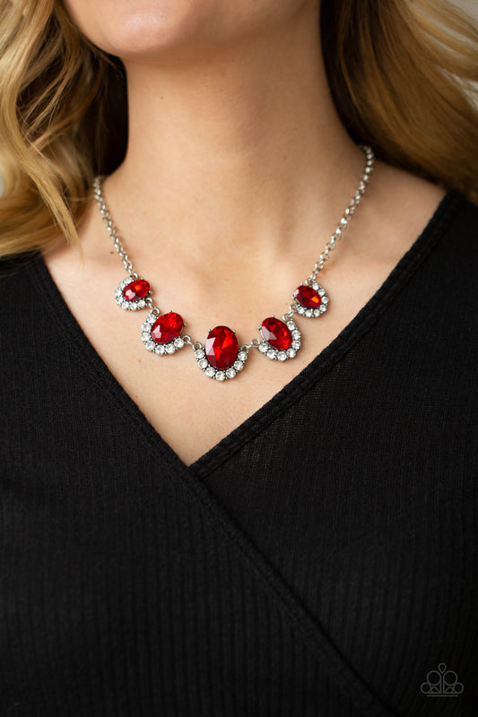 The Queen Demands It - Red Necklace- Paparazzi Accessories - Paparazzi Accessories 