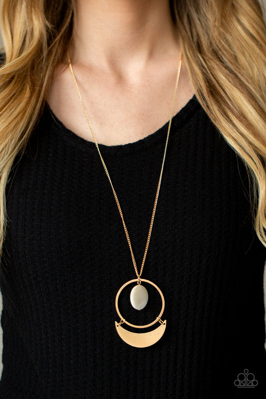 Moonlight Sailing - Gold Necklace- Paparazzi Accessories - Paparazzi Accessories 