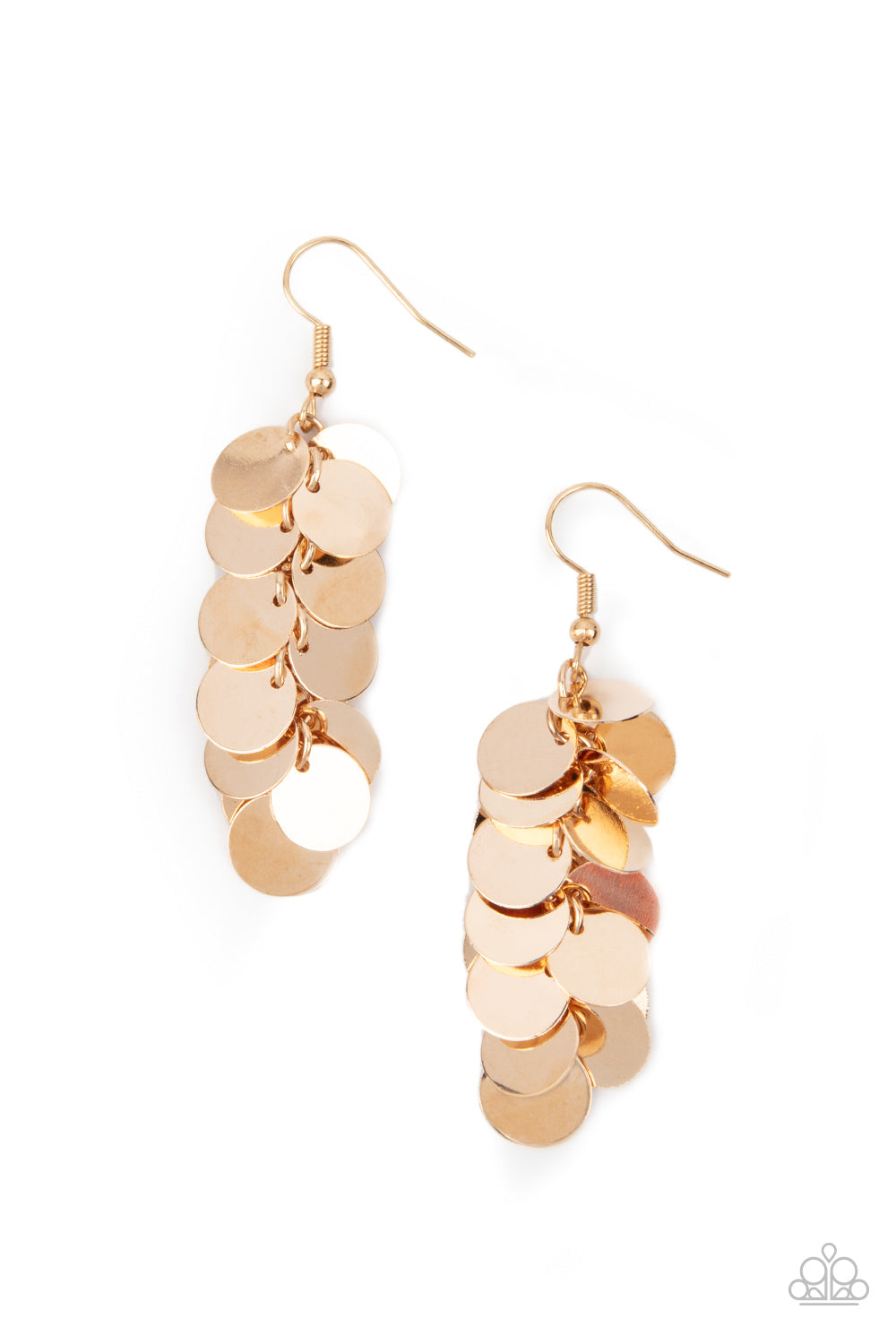 Hear Me Shimmer - Gold Earrings - Paparazzi Accessories - Paparazzi Accessories 