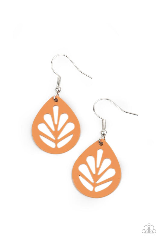 LEAF Yourself Wide Open - Orange Earrings- Paparazzi Accessories - Paparazzi Accessories 