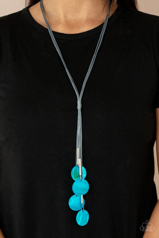 Tidal Tassels - Blue Necklace - Paparazzi Accessories - Paparazzi Accessories 