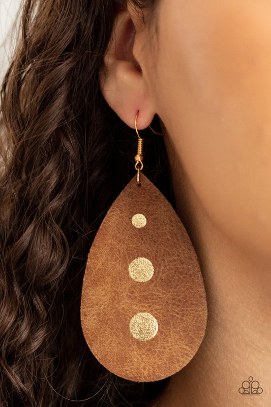 Rustic Torrent - Gold Earrings - Paparazzi Accessories - Paparazzi Accessories 