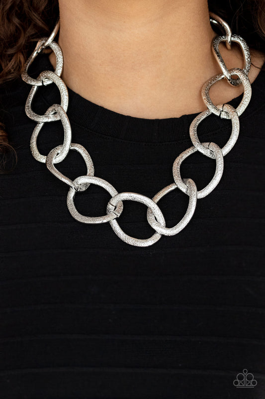 Industrial Intimidation - Silver Necklace - Paparazzi Accessories - Paparazzi Accessories 