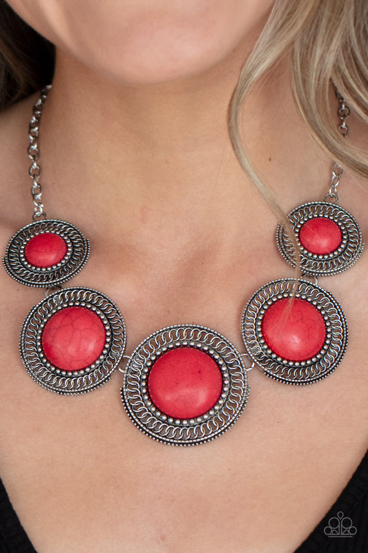 She Went West - Red Necklace - Paparazzi Accessories - Paparazzi Accessories 