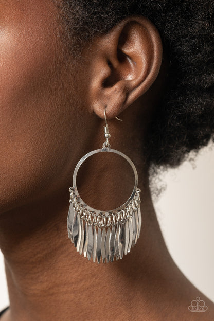 Radiant Chimes - Silver Earrings - Paparazzi Accessories - Paparazzi Accessories 