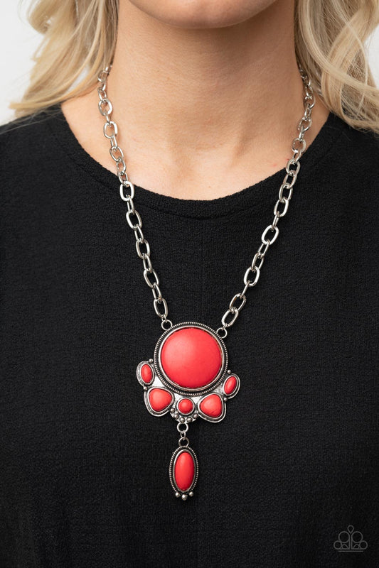 Geographically Gorgeous - Red Necklace -Paparazzi Accessories - Paparazzi Accessories 