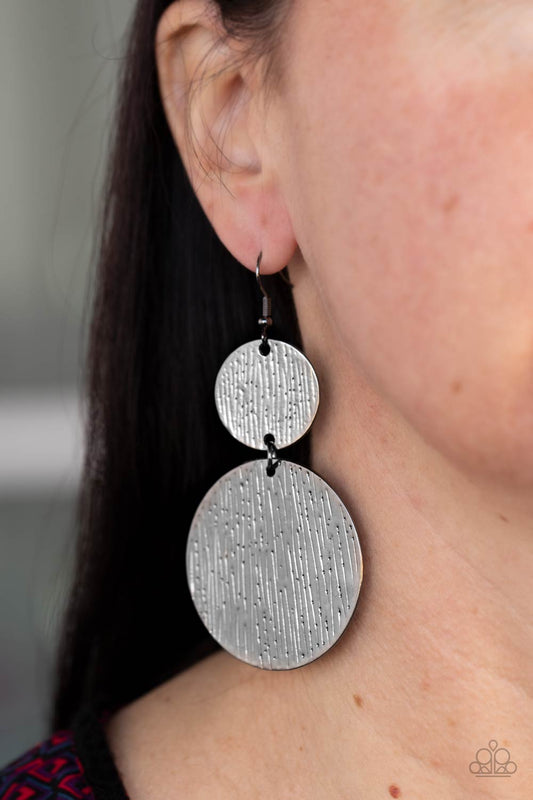 Status CYMBAL - Black Earrings - Paparazzi Accessories - Paparazzi Accessories 