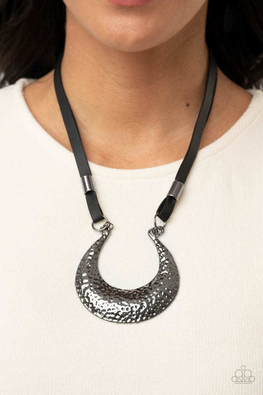 Majorly Moonstruck - Black Necklace - Paparazzi Accessories 