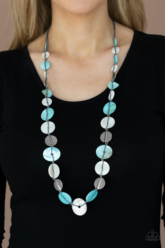 Seashore Spa - Blue Necklace - Paparazzi Accessories 