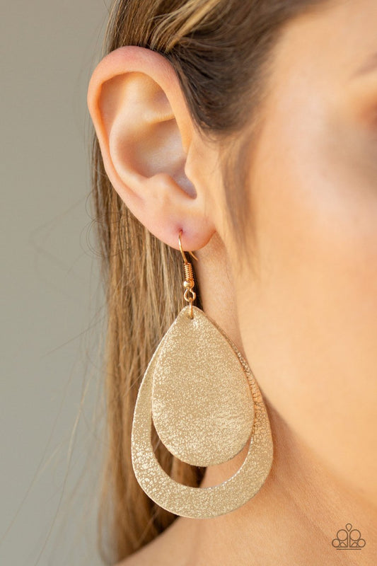 Fiery Firework - Gold Earrings - Paparazzi Accessories - Paparazzi Accessories 