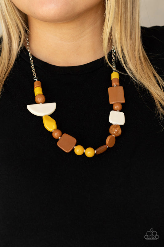 Tranquil Trendsetter - Yellow Necklace - Paparazzi Accessories - Paparazzi Accessories 