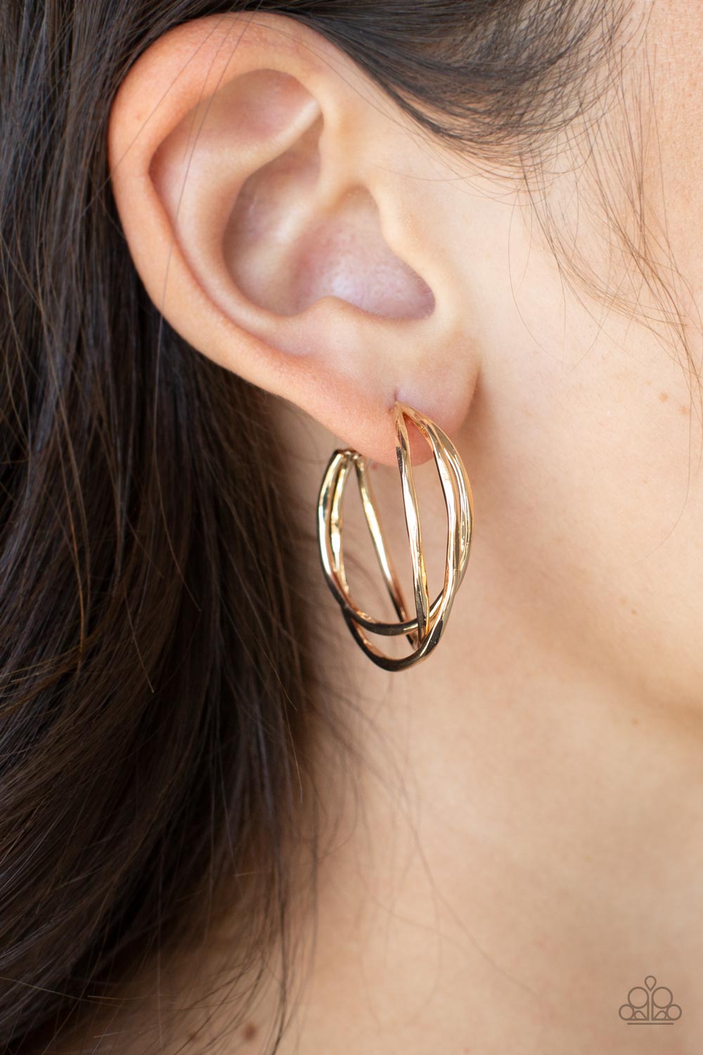 City Contour - Gold Earrings -- Paparazzi Accessories - Paparazzi Accessories 