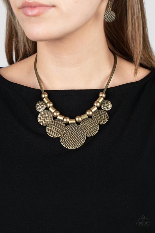 Indigenously Urban - Brass Necklace - Paparazzi Accessories - Paparazzi Accessories 