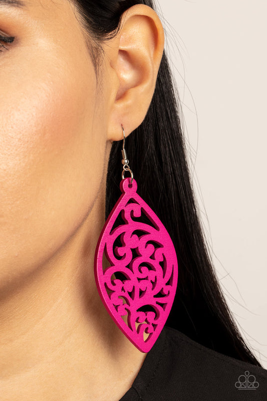 Coral Garden - Pink Earrings - Paparazzi Accessories 