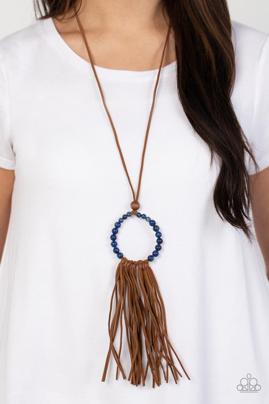 Namaste Mama - Blue Necklace - Paparazzi Accessories - Paparazzi Accessories 