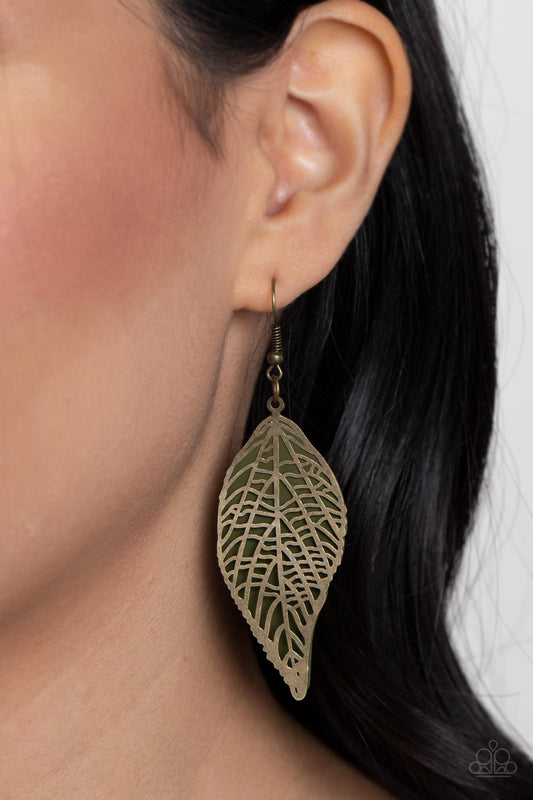 Leafy Luxury - Green Earrings - Paparazzi Accessories - Paparazzi Accessories 