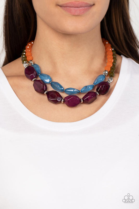 Tropical Trove - Purple Necklace - Paparazzi Accessories 