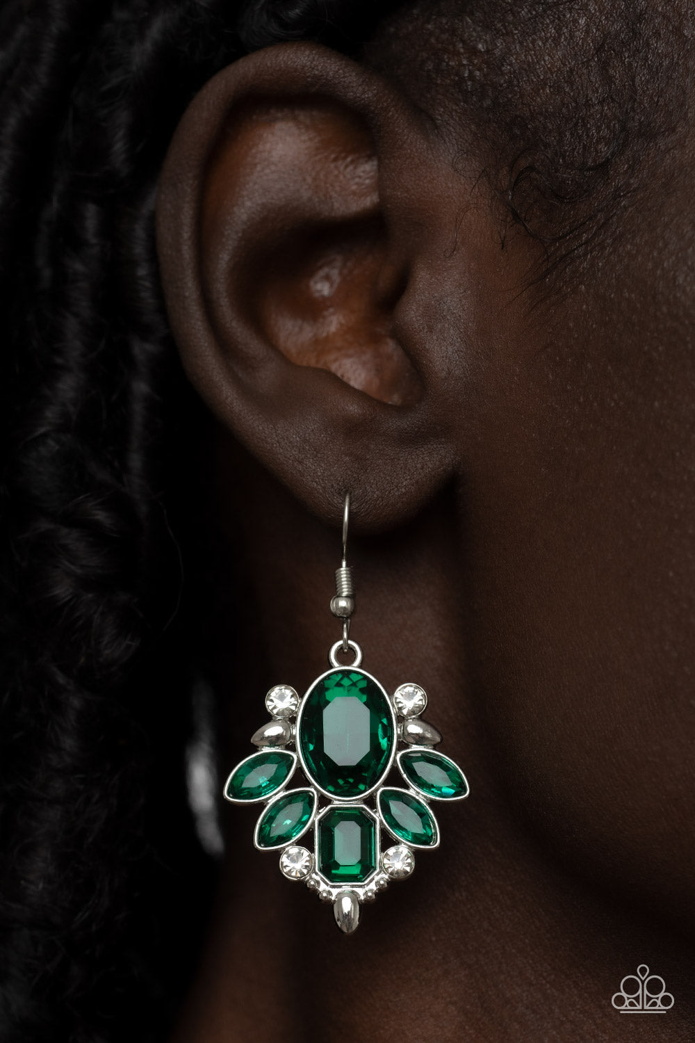 Glitzy Go-Getter - Green Earrings - Paparazzi Accessories - Paparazzi Accessories 