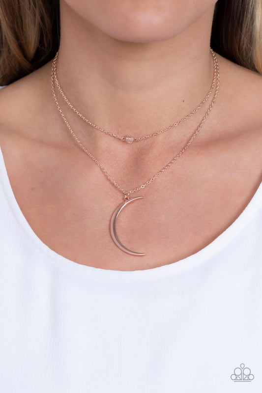 Modern Moonbeam - Rose Gold - Necklace - Paparazzi Accessories 