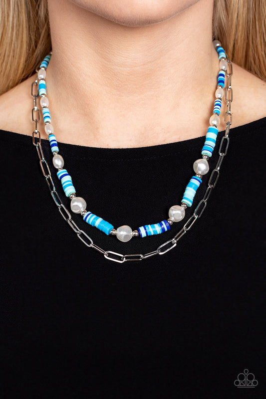 Tidal Trendsetter - Blue Necklace - Paparazzi Accessories 