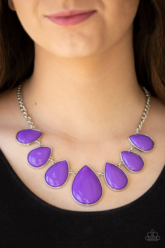 Drop Zone - Purple Necklace - Paparazzi - Paparazzi Accessories 