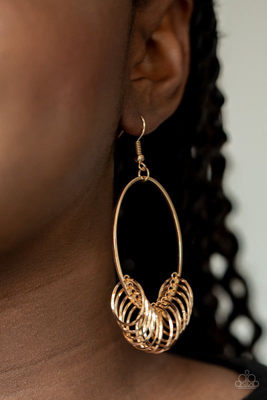 Halo Effect - Gold Earrings - Paparazzi Accessories - Paparazzi Accessories 