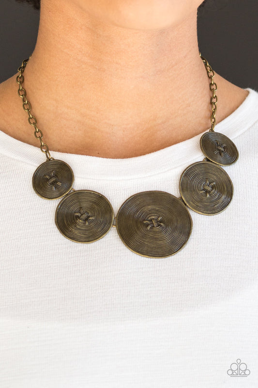 Deserves A Medal - Brass Necklace - Paparazzi Accessories - Paparazzi Accessories 